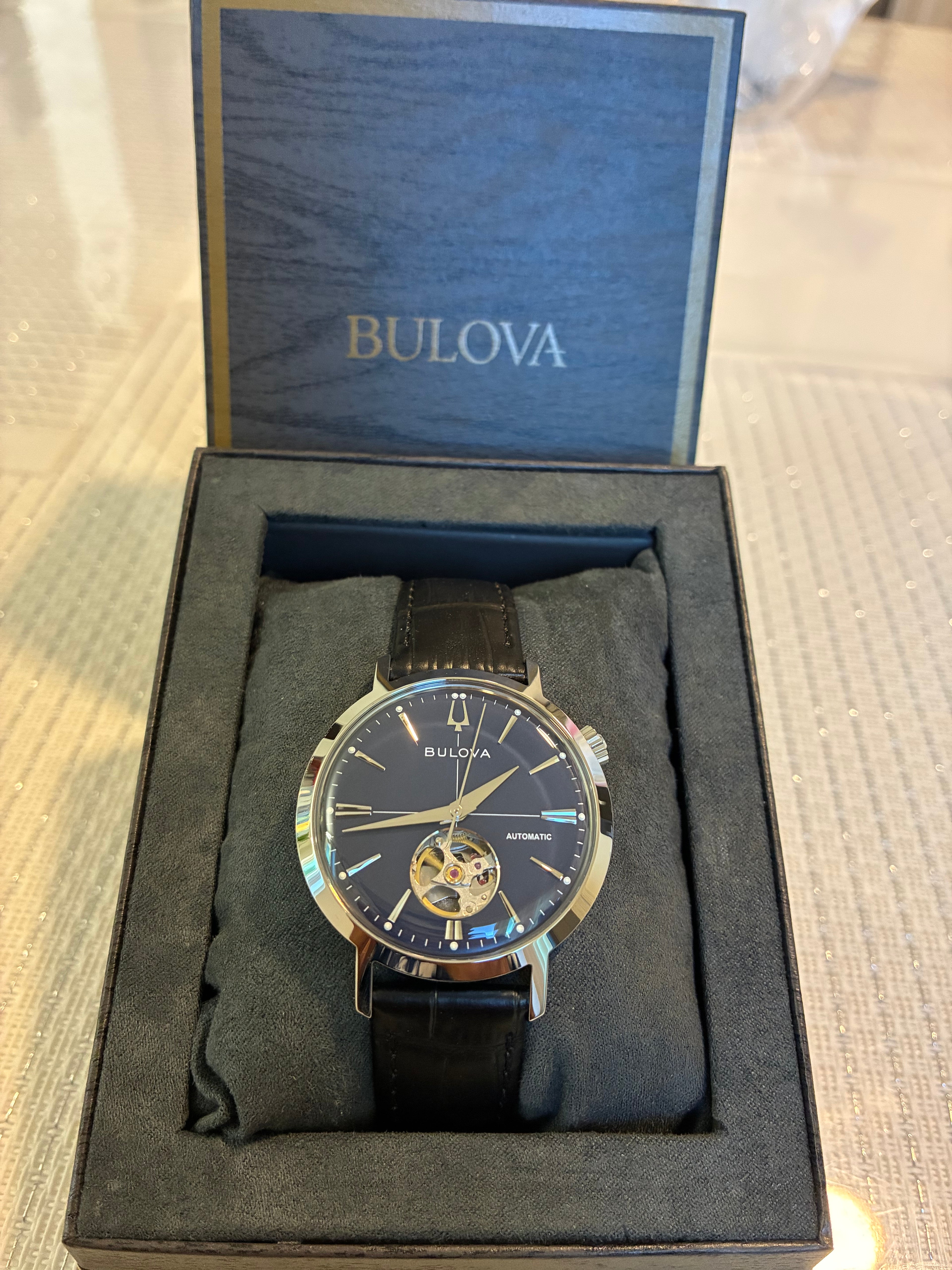 Bulova Aerojet Stainless Steel Blue Dial Men's Automatic Watch, 38mm