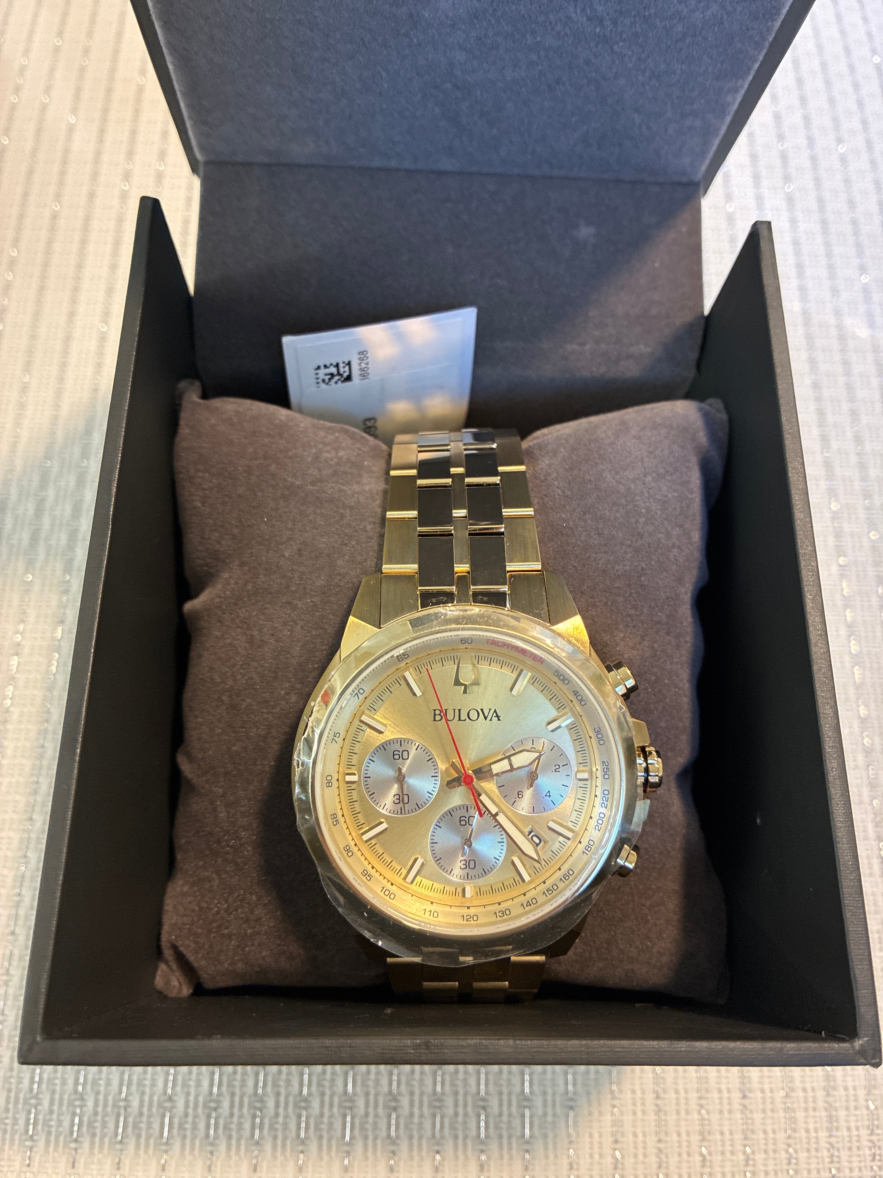 Bulova Men's Classic Chronograph Gold-Tone Stainless Steel Watch 97B217 - Champagne Dial