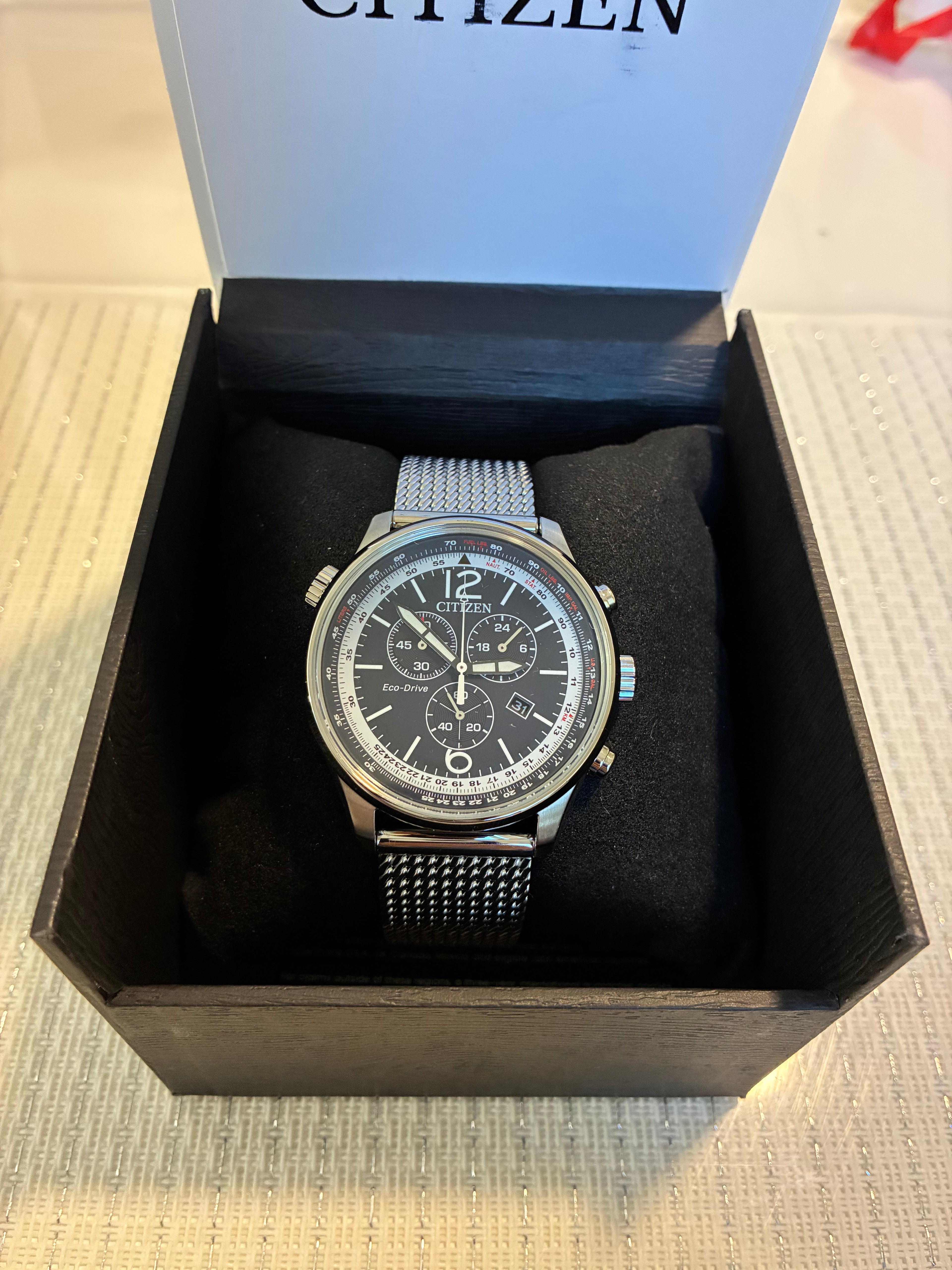 Citizen Eco-Drive Chronograph World Time, model reference AT0361-81E