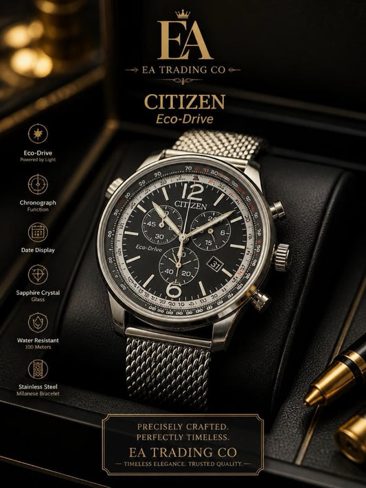 Citizen Eco-Drive Chronograph World Time, model reference AT0361-81E