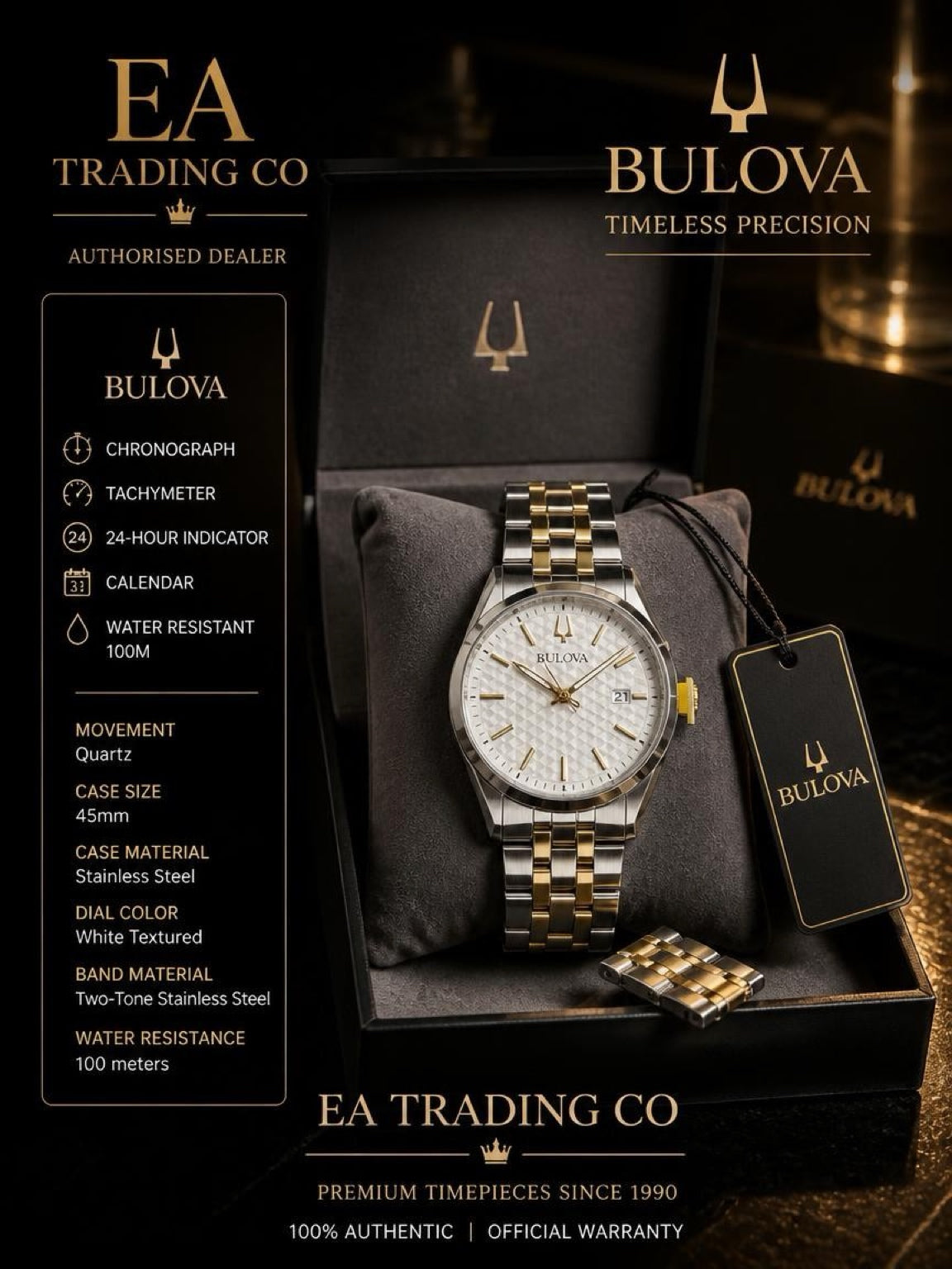 Bulova Classic Two-Tone Stainless Steel Quartz Men's Watch